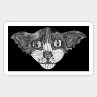 Watercolor black and white bat cat. Magnet